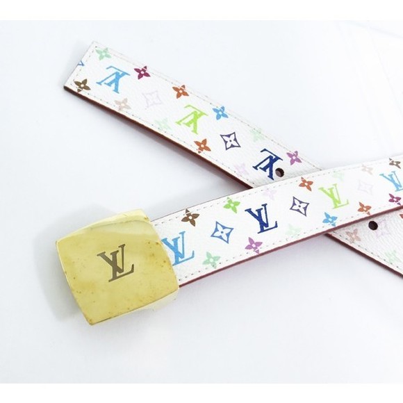 Louis Vuitton White Multicolor Belt Bron - Picture 1 of 3